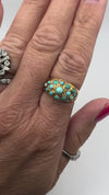 Antique 14ct Rose Gold Turquoise Bombe Ring Size M