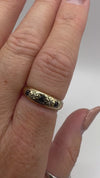 Vintage 9ct Gold Diamond Sapphire Gypsy Ring Hallmarked London 1978