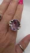 Chunky Sterling Silver 12ct Amethyst Ring 925