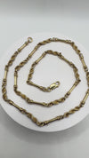 Vintage 9ct Gold 24” Bar & Twisted Links Chain Necklace Birmingham 1992