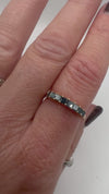 9ct Gold 0.48ct Blue Diamond Half Hoop Eternity Ring Size N 375