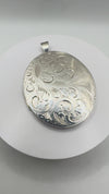Oversized Vintage Sterling Silver Oval Photo Locket Pendant 925 Birmingham 1993