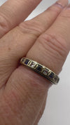 Vintage 9ct Gold Blue & White Spinel Full Eternity Ring Size Q