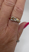 Vintage 9ct Gold Diamond Buckle Ring 375 Size M