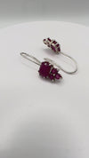 Sterling Silver Ruby Dangle Drop Earrings 4.60ct Shepherd Hooks 925