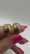 Vintage 9ct Gold Chunky Matt Diamond Cut Hoop Earrings 375