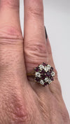 Vintage 9ct Gold Ruby & Diamond Cluster Ring 0.81ct Size K 375