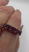 Vintage 9ct Gold 1ct Pink Tourmaline Five Stone Ring Size S Birmingham 2006