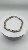 Chunky Sterling Silver 9.4” Byzantine Bracelet 925