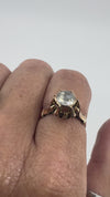 Antique 14ct Rose Gold Rose Cut 0.50ct Diamond Solitaire Ring 585 Size M