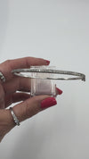 9ct White Gold Diamond Hinged Bangle / Bracelet 375
