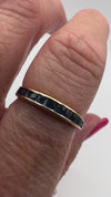 14ct Gold French Cut Sapphire Half Eternity Ring 0.50ct 585