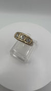 Vintage 9ct Gold Diamond Starburst Gypsy Band Ring 1.30ct Size U