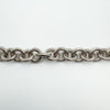 Chunky 18” Donut Links Chain T-Bar & Heart Charm Necklace Sterling Silver 98g