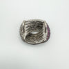 Large Chunky Pink & White CZ Knotted Pendant in Sterling Silver 925