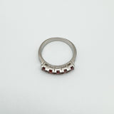 0.50ct Garnet 5 Stone Band / Ring in Sterling Silver 925 Size L
