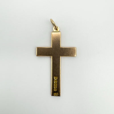 RARE Antique 15ct Rose Gold Large Christian Cross Pendant (Chester 1903)