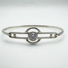 Contemporary / Modernist 2ct CZ Bangle in Sterling Silver 925 by Kit Heath