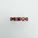 0.50ct Garnet 5 Stone Band / Ring in Sterling Silver 925 Size L