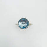 Pandora Aqua Blue Poetic Droplet Ring in Sterling Silver 925 Size 52 L - M