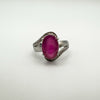 3.5ct Natural Ruby & Rose Cut Diamond Ring in Sterling Silver 925 Size N - O