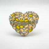 Huge 7.20ct Welo Fire Opal Heart Cocktail Ring in Sterling Silver 925 Size K - L