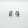 Vintage 18ct White Gold 0.40ct Diamond Solitaire Stud Earrings