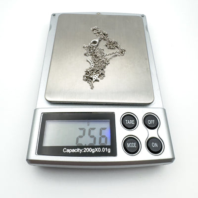 Celestial CZ Star & Moon Pendant & Double Chain in Sterling Silver 925