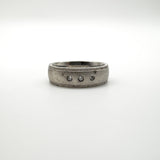 CZ Trilogy Matt Band / Ring Sterling Silver 925 Size P
