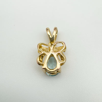 0.50ct Blue Topaz & Diamond Angel Pendant / Charm