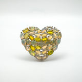 Huge 7.20ct Welo Fire Opal Heart Cocktail Ring in Sterling Silver 925 Size K - L