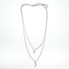 Celestial CZ Star & Moon Pendant & Double Chain in Sterling Silver 925