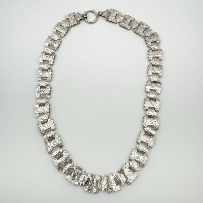 Antique Victorian 17” Book Chain Collar / Necklace in Sterling Silver 925 30g