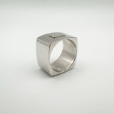 Chunky Silver Square Band by Calvin Klein Size R Heavy 13g Unisex