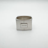 Chunky Silver Square Band by Calvin Klein Size R Heavy 13g Unisex