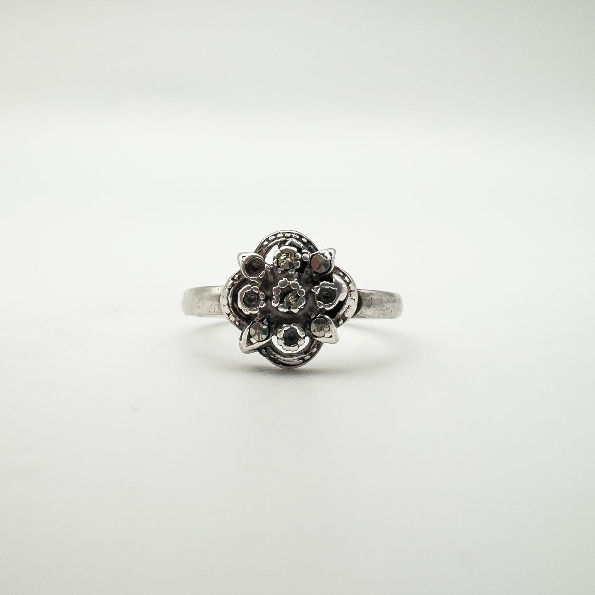 Vintage Marcasite Ring in Sterling Silver 925 Size N - O
