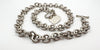 Chunky 18” Donut Links Chain T-Bar & Heart Charm Necklace Sterling Silver 98g