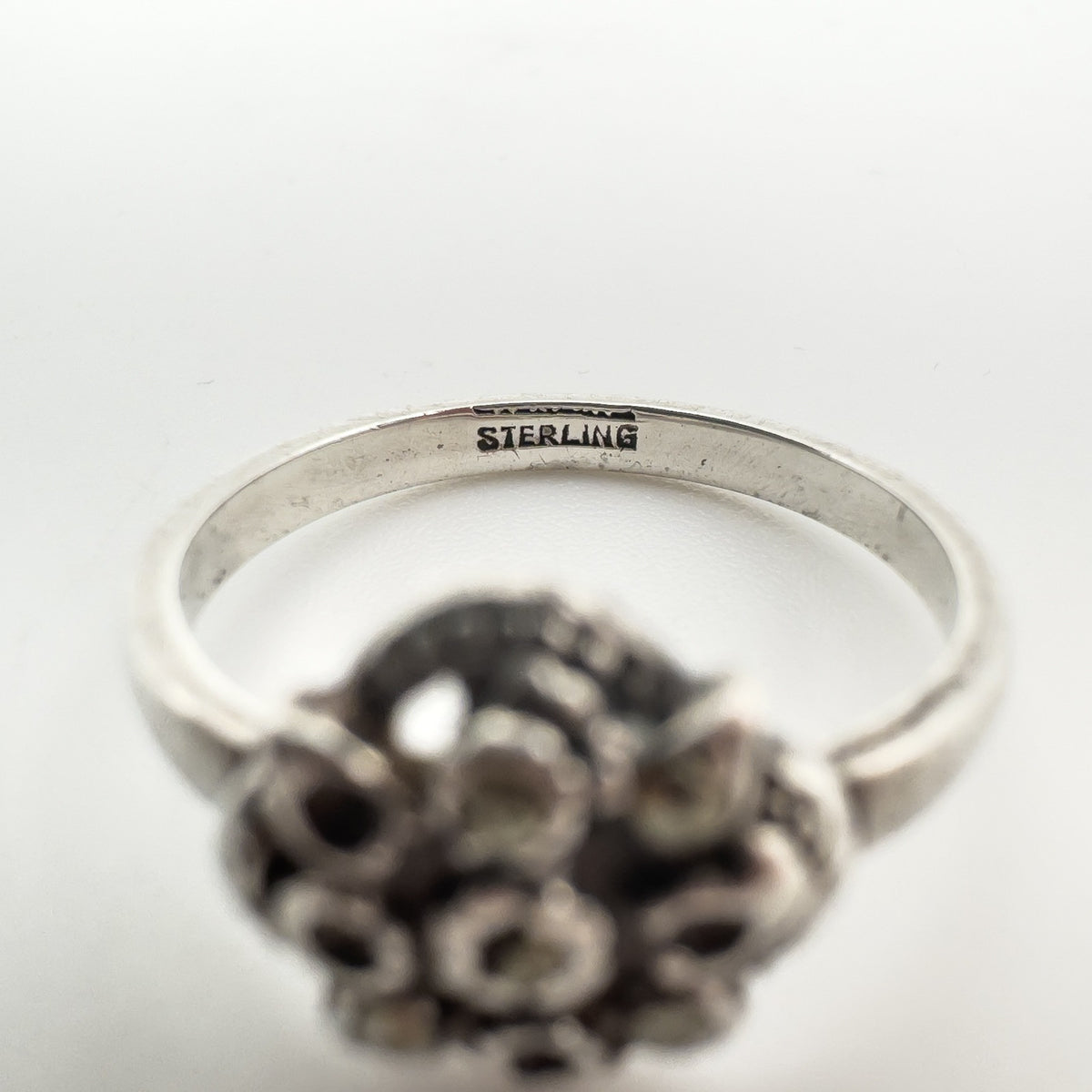 Vintage Marcasite Ring in Sterling Silver 925 Size N - O