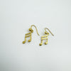 Vintage 9ct Gold Musical Note Drop Shepherds Hook Earrings 