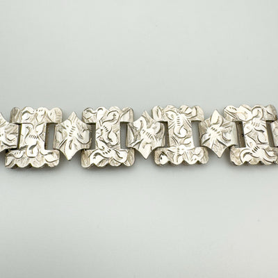 Antique Victorian 17” Book Chain Collar / Necklace in Sterling Silver 925 30g