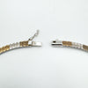 Two Tone Flat Link 16” Collar Necklace in Sterling Silver 925