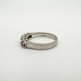 0.50ct Garnet 5 Stone Band / Ring in Sterling Silver 925 Size L