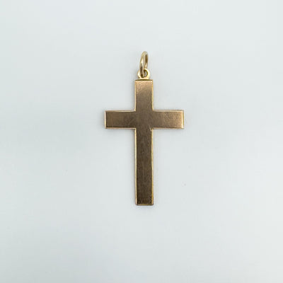 RARE Antique 15ct Rose Gold Large Christian Cross Pendant (Chester 1903)