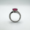 3.5ct Natural Ruby & Rose Cut Diamond Ring in Sterling Silver 925 Size N - O
