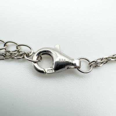 Celestial CZ Star & Moon Pendant & Double Chain in Sterling Silver 925