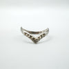 Vintage V Shaped Diamond Cut Ring in Sterling Silver 925 Size L - M Stacking