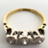 Vintage 18ct Gold & Platinum 0.20ct Diamond Trilogy Engagement Ring Size N - O