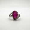 3.5ct Natural Ruby & Rose Cut Diamond Ring in Sterling Silver 925 Size N - O