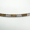 Two Tone Flat Link 16” Collar Necklace in Sterling Silver 925