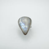 Huge 17ct Moonstone Solitaire Ring in Sterling Silver 925 Size N - O Heavy 10g